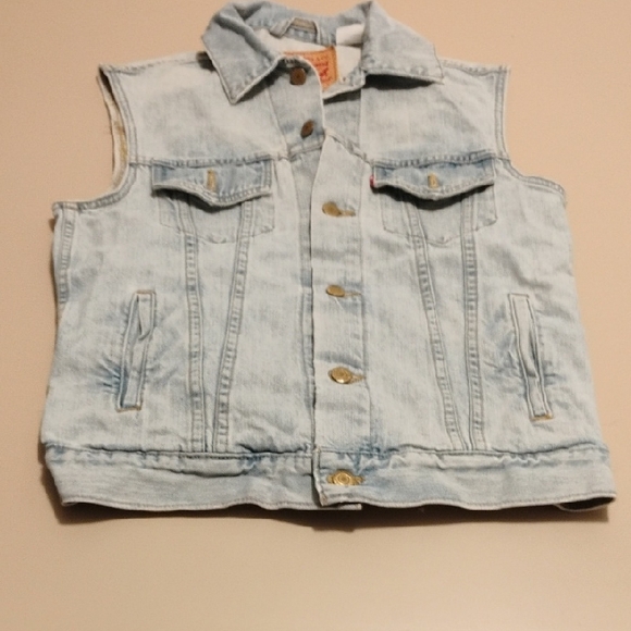 Vintage Levi's Women's Denim Vest in Light Blue Small - Picture 1 of 3